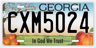 GA license plate CXM5024