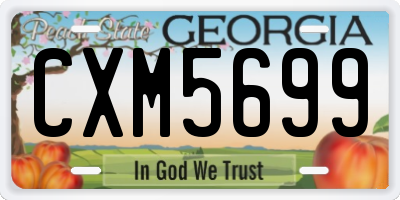 GA license plate CXM5699