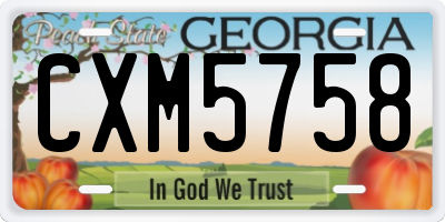 GA license plate CXM5758