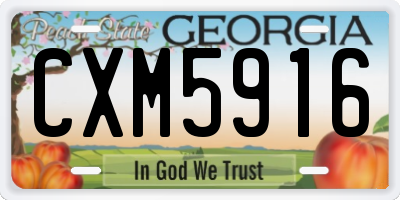 GA license plate CXM5916
