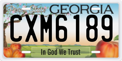 GA license plate CXM6189