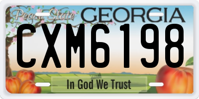 GA license plate CXM6198