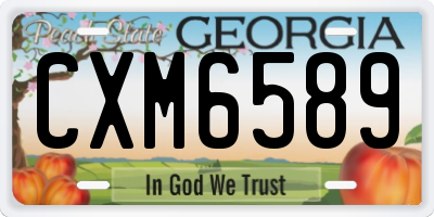 GA license plate CXM6589