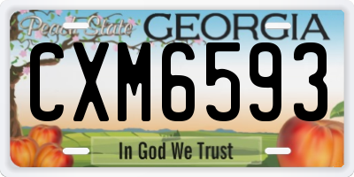 GA license plate CXM6593