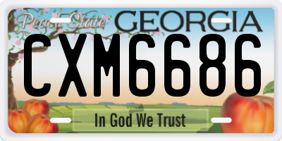 GA license plate CXM6686