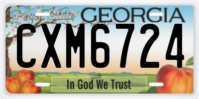 GA license plate CXM6724
