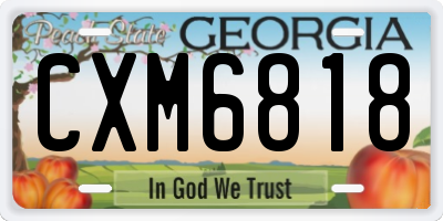 GA license plate CXM6818