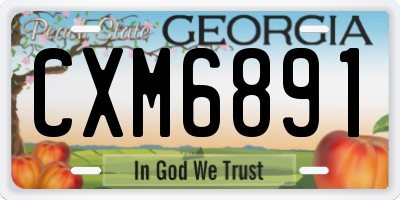 GA license plate CXM6891