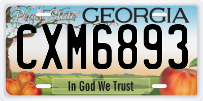 GA license plate CXM6893
