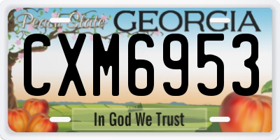 GA license plate CXM6953