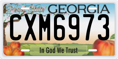 GA license plate CXM6973