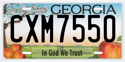 GA license plate CXM7550