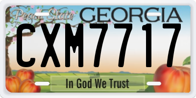 GA license plate CXM7717