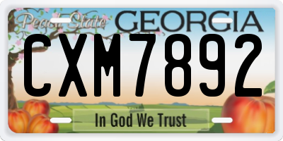 GA license plate CXM7892