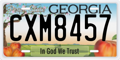 GA license plate CXM8457