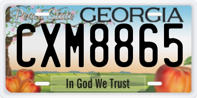 GA license plate CXM8865