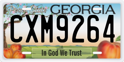 GA license plate CXM9264
