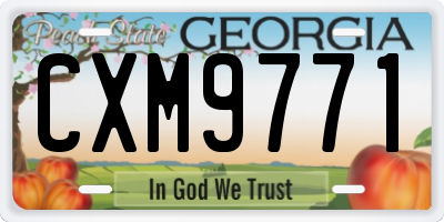 GA license plate CXM9771