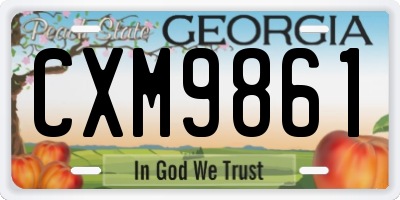 GA license plate CXM9861
