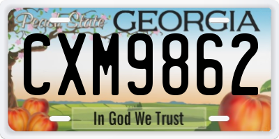 GA license plate CXM9862