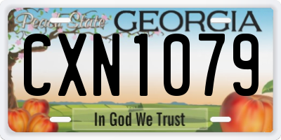GA license plate CXN1079