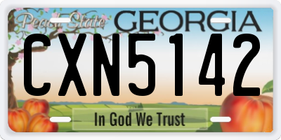 GA license plate CXN5142