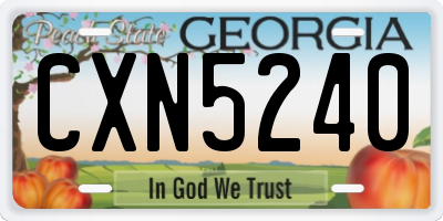 GA license plate CXN5240