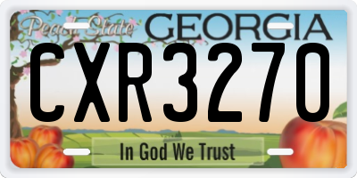 GA license plate CXR3270
