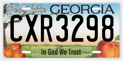 GA license plate CXR3298