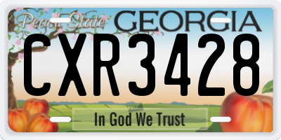 GA license plate CXR3428