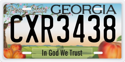 GA license plate CXR3438