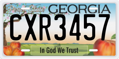 GA license plate CXR3457