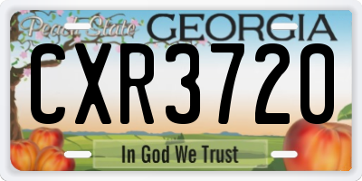 GA license plate CXR3720