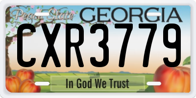 GA license plate CXR3779