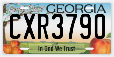 GA license plate CXR3790