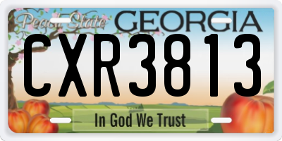 GA license plate CXR3813