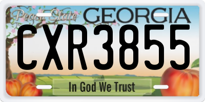 GA license plate CXR3855