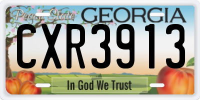GA license plate CXR3913