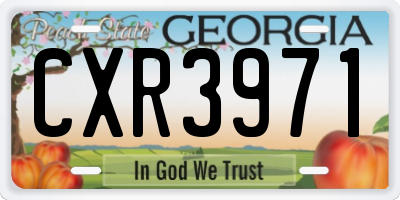 GA license plate CXR3971