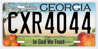 GA license plate CXR4044