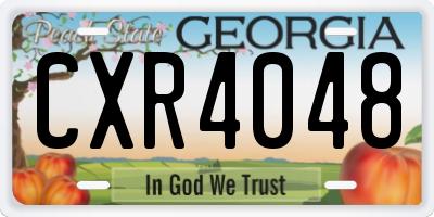 GA license plate CXR4048