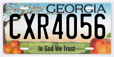 GA license plate CXR4056