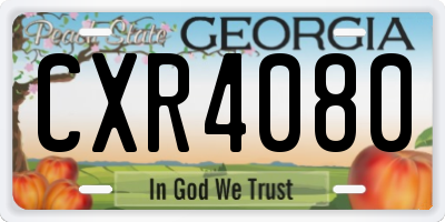 GA license plate CXR4080