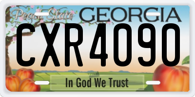 GA license plate CXR4090