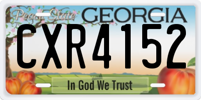 GA license plate CXR4152