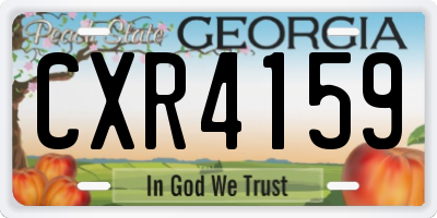 GA license plate CXR4159