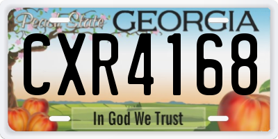 GA license plate CXR4168