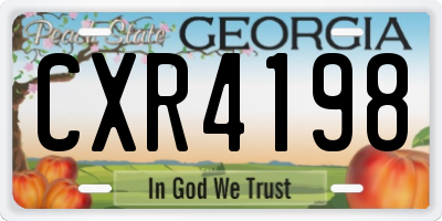 GA license plate CXR4198