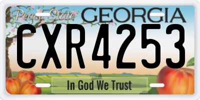 GA license plate CXR4253