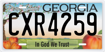 GA license plate CXR4259